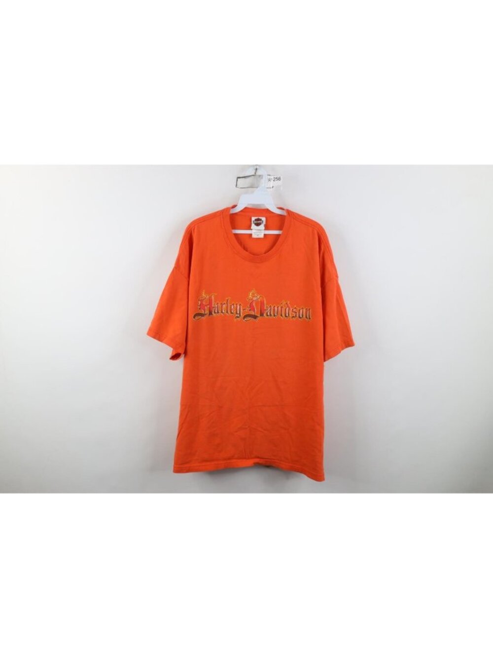 Vintage Y2K 2004 Harley Davidson Old English Fire Flames T-Shirt Mens 2XL USA